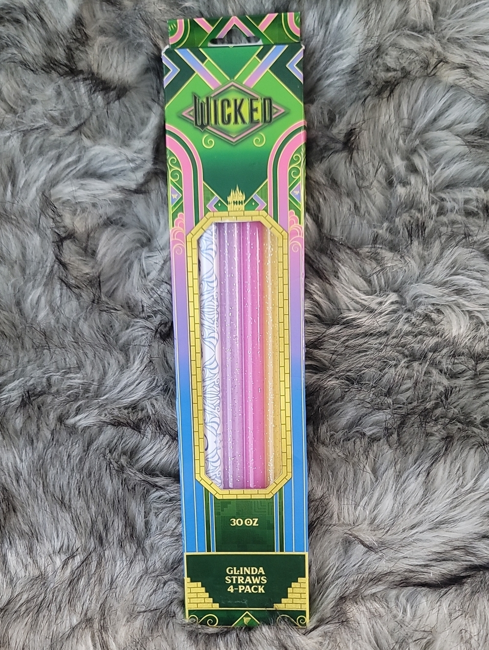 Glinda Sparkle Straws 4-Pack - Pink